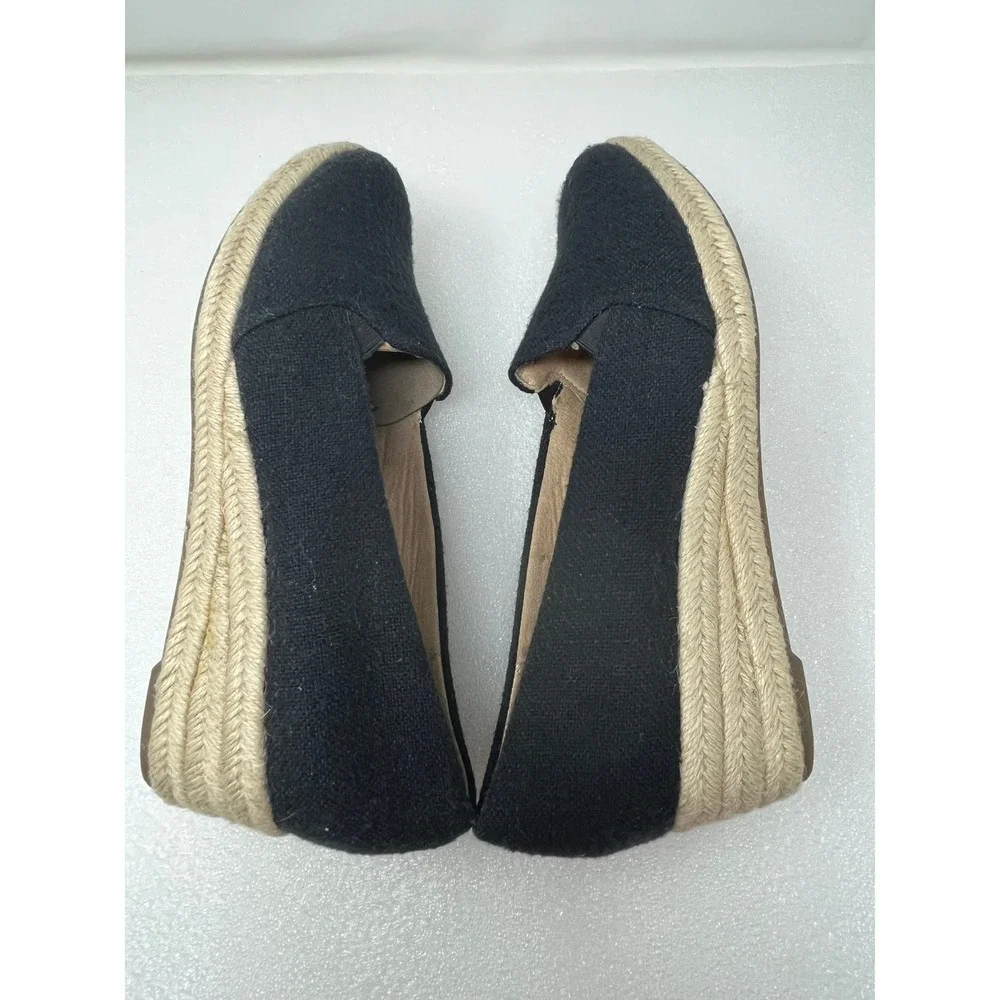 LifeStride Kamilla Black Fabric Espadrille Wedge Pumps Shoes Womens 11W